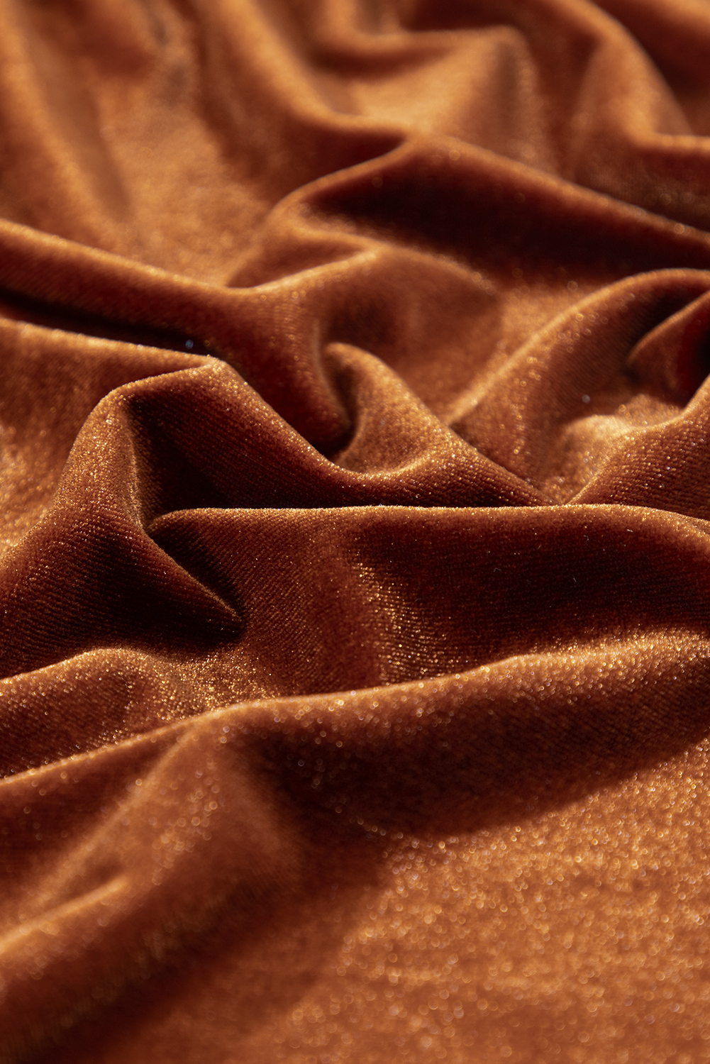 Chestnut Velvet Frilled Neck Gigot Sleeve Swing Dress - loveforevers