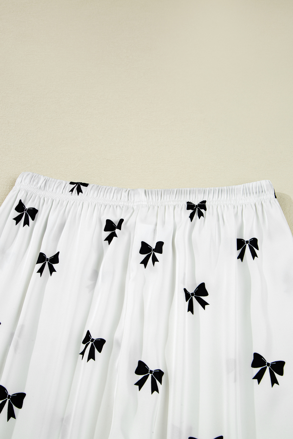 White Bows Print Two Piece Sleepwear - loveforevers