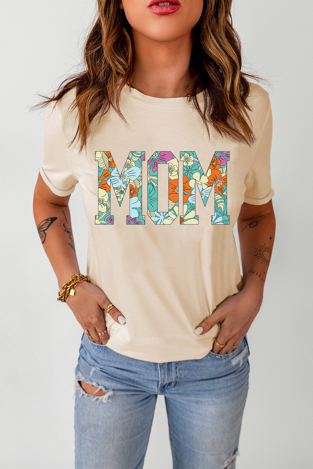 White Bull Skull American Flag Graphic Tee - loveforevers