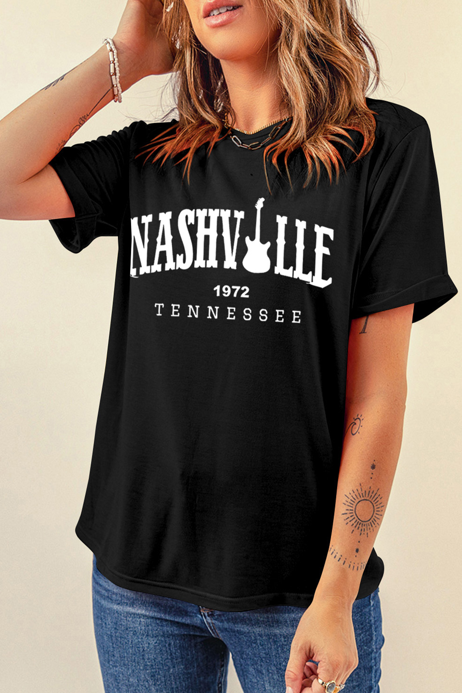 Black NASHVILLE TENNESSEE Country Music T Shirt - loveforevers