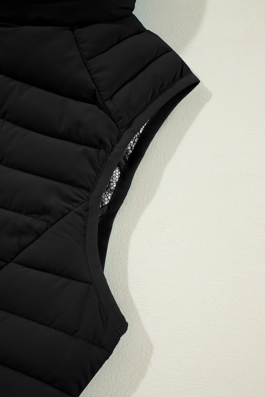Silvery Plush Collared Quilted Zipped Puffer Vest - loveforevers