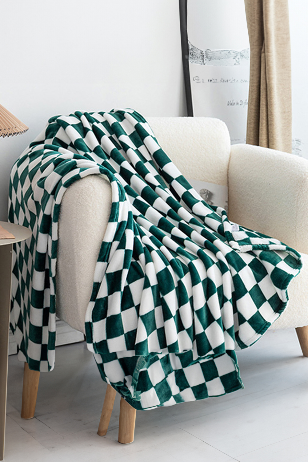 Yellow Checkerboard Printed Soft Throw Blanket 120*200cm - loveforevers