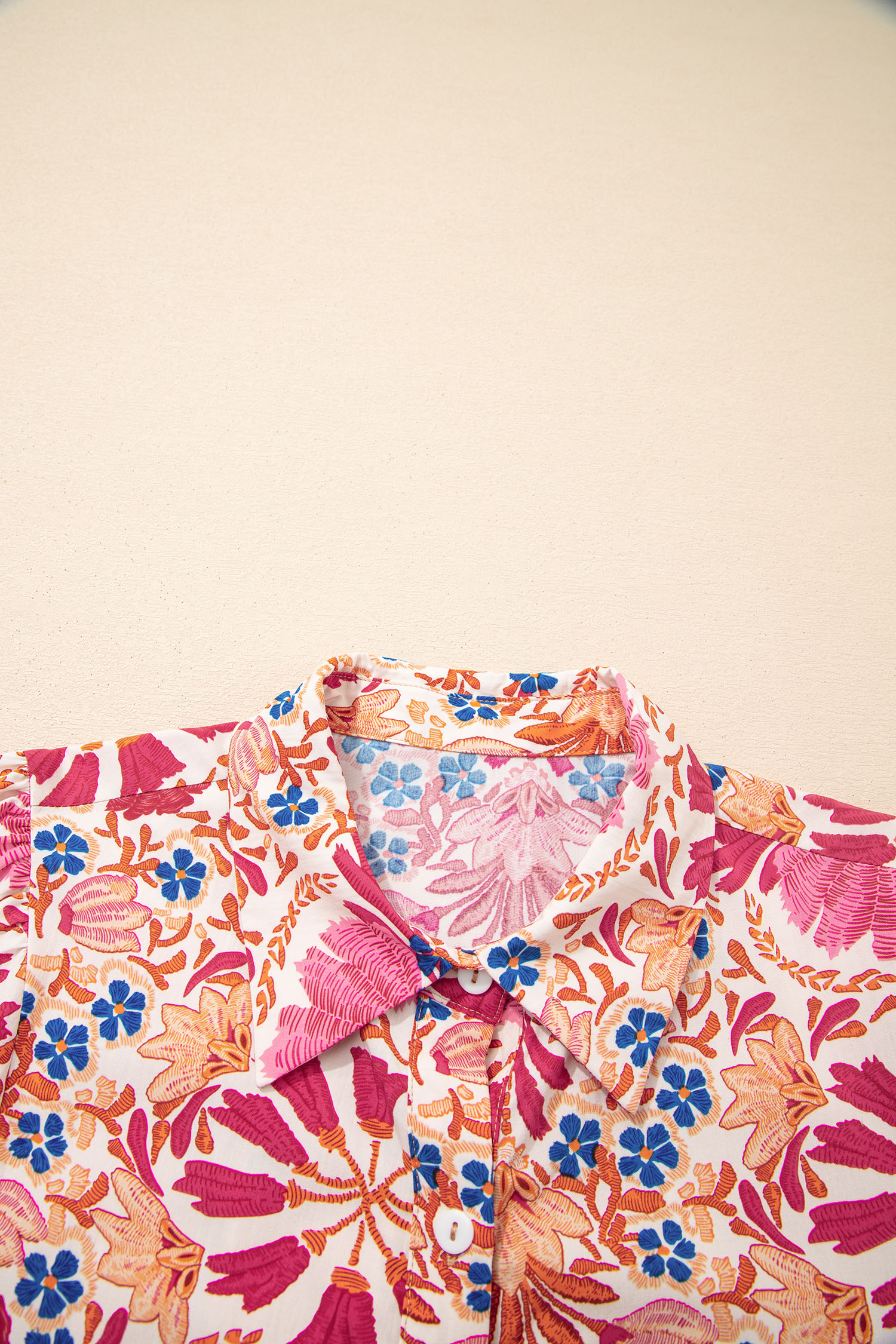 Red Fall Flower Print Long Sleeve Mini Dress - loveforevers