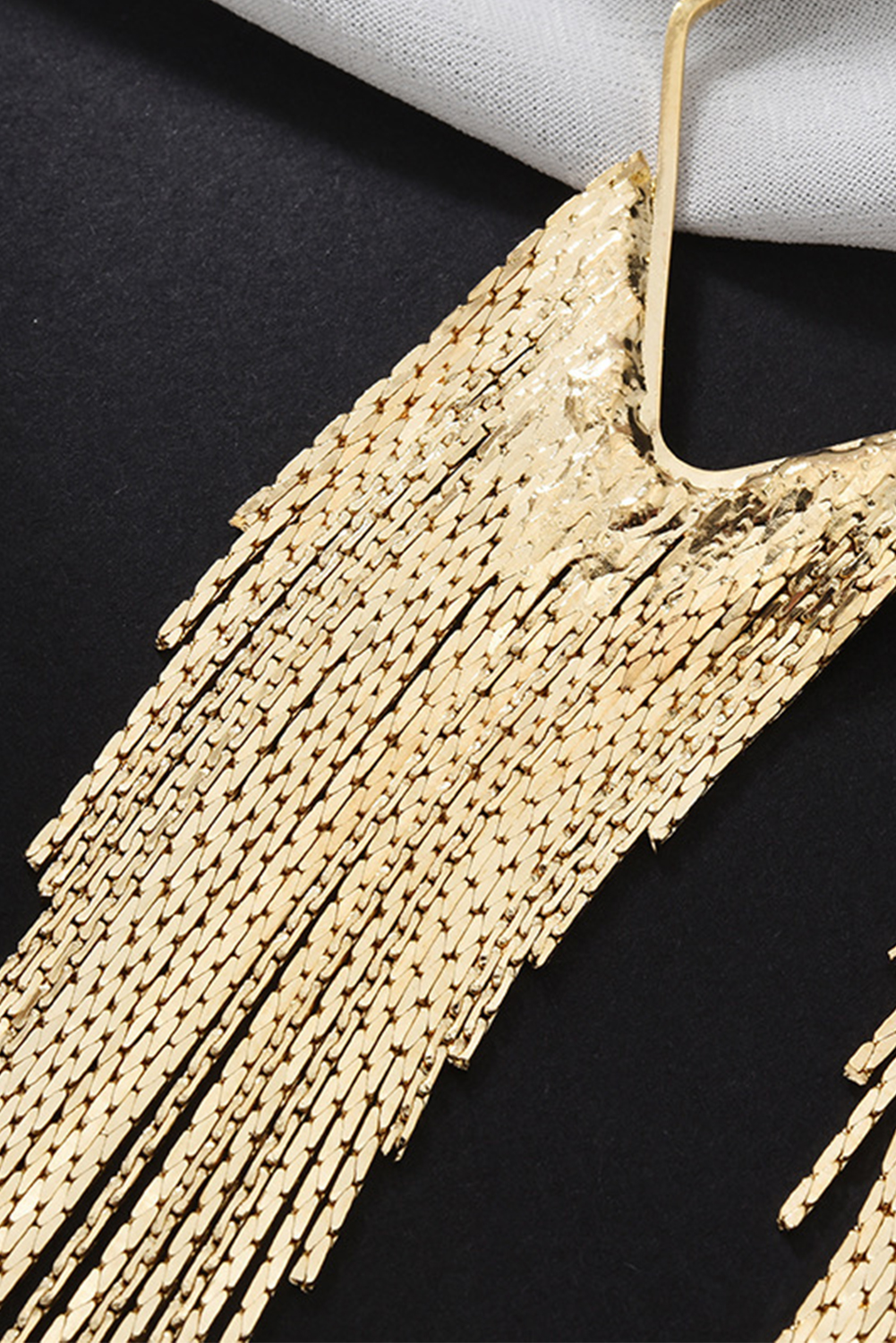 Gold Tassel Long Chain Dangle Earrings - loveforevers