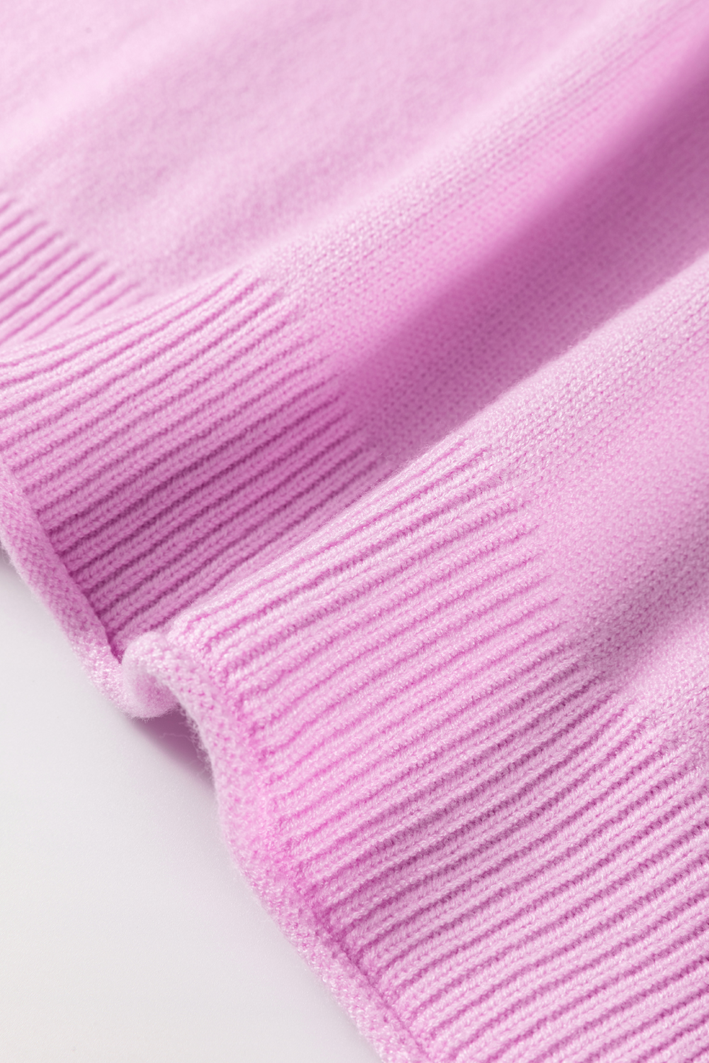 Pink Raw Edge Ribbed Detail Drop Shoulder Sweater - loveforevers
