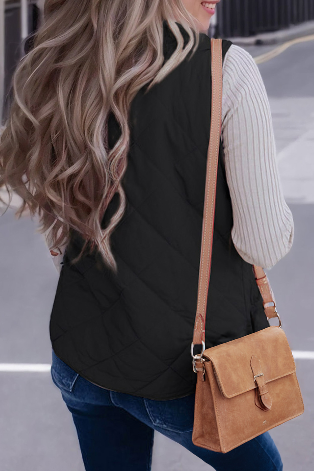 Pink Fleece Lined Quilted Vest Coats - loveforevers