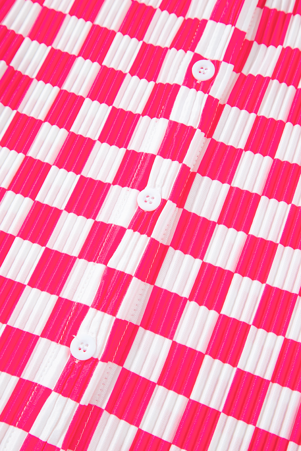 Pink Checkered Buttoned Shirt and High Waist Pants Pajama Set - loveforevers