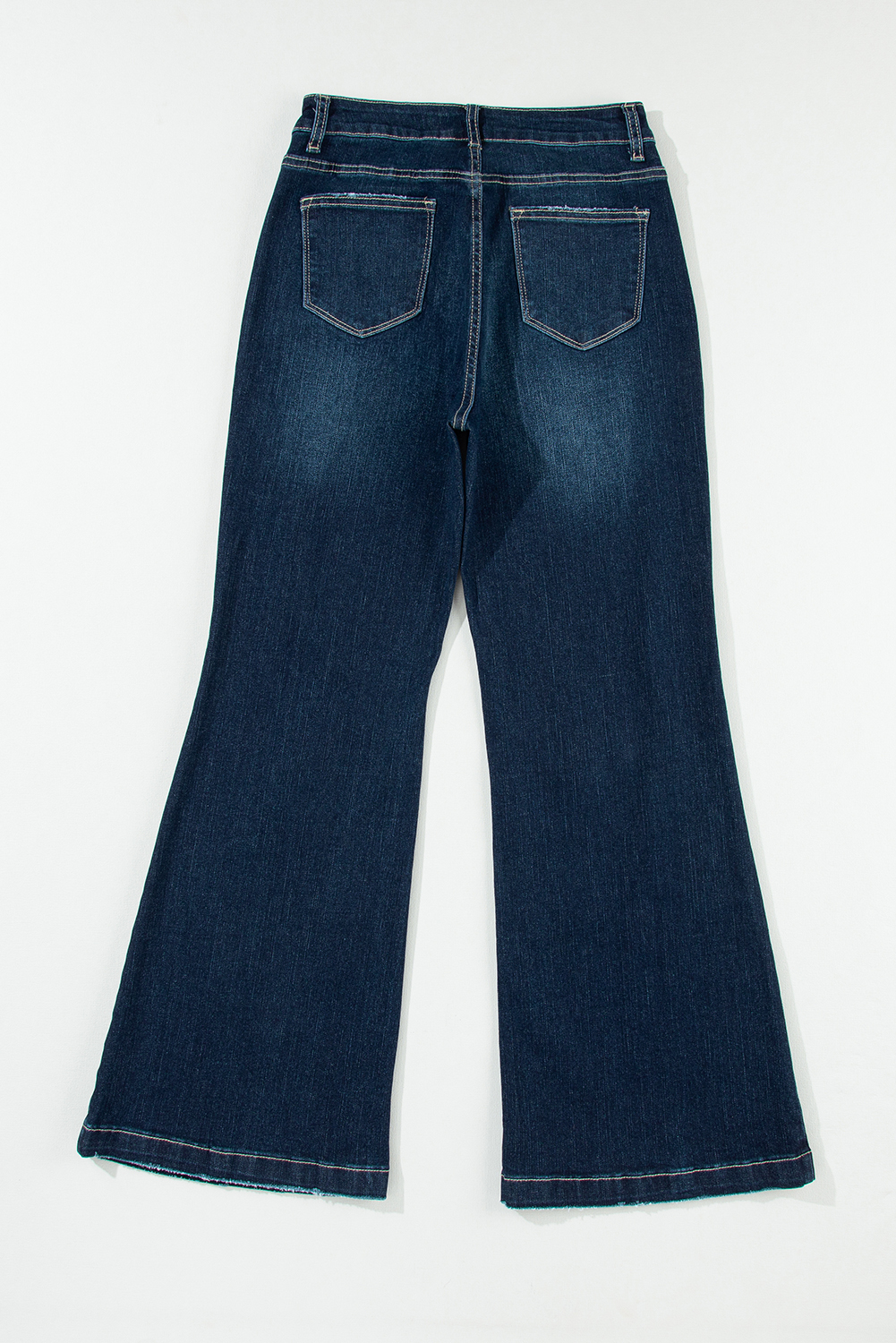 Real Teal High Rise Ripped Bell Bottom Jeans - loveforevers