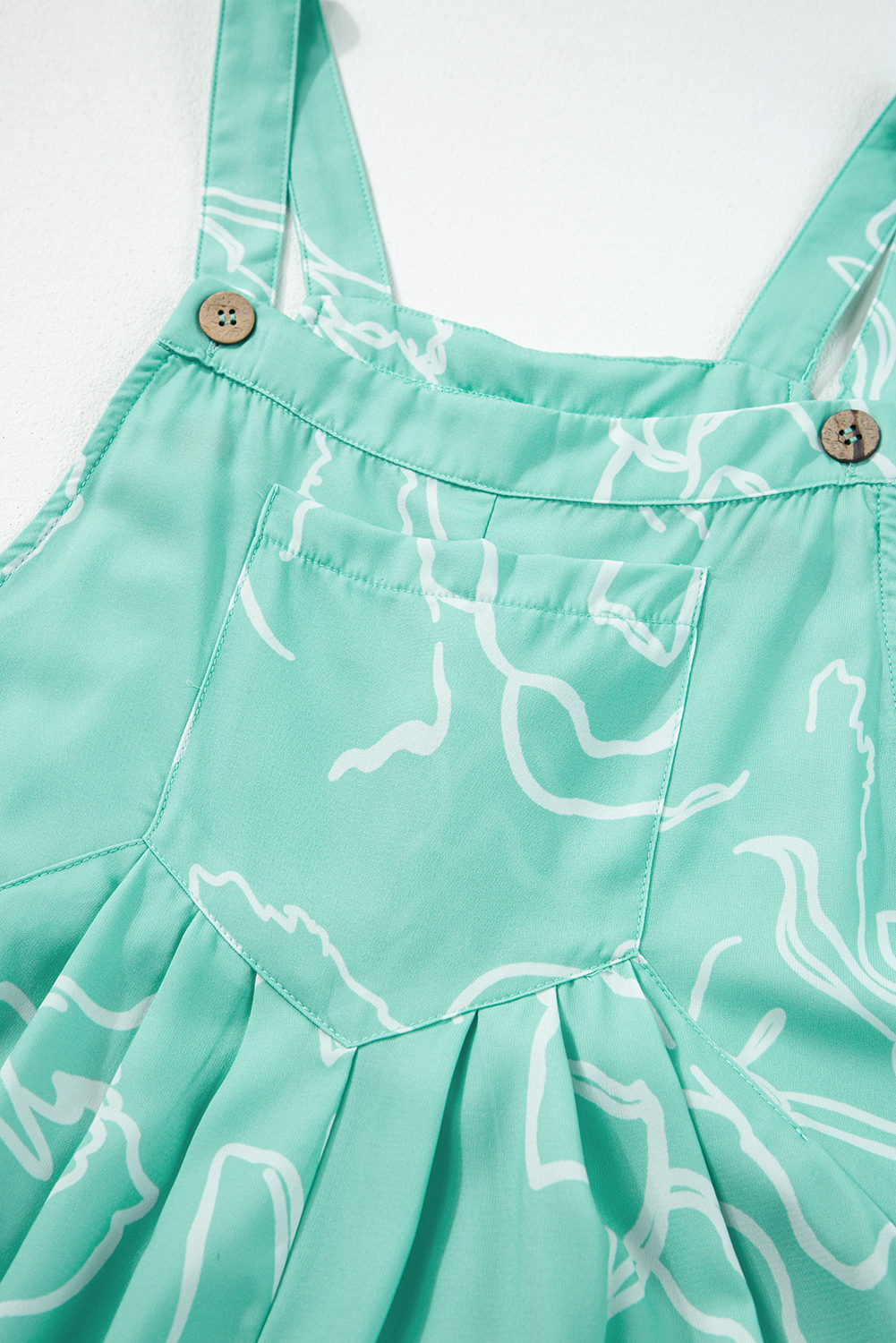 Moonlight Jade Printed Bib Wide Leg Overall - loveforevers