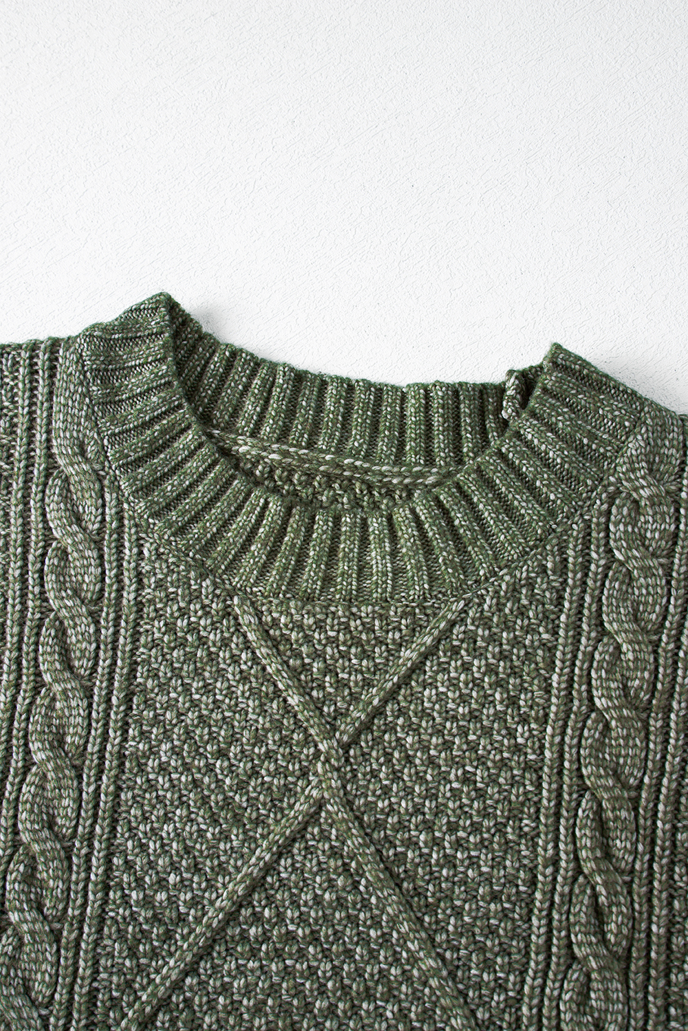 Parchment Cable Knit Drop Shoulder Loose Fit Sweater Dress - loveforevers