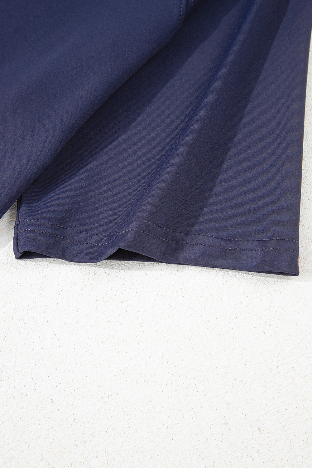Navy Blue Raw Hem Loose Tee and Wide Leg Pants Set - loveforevers