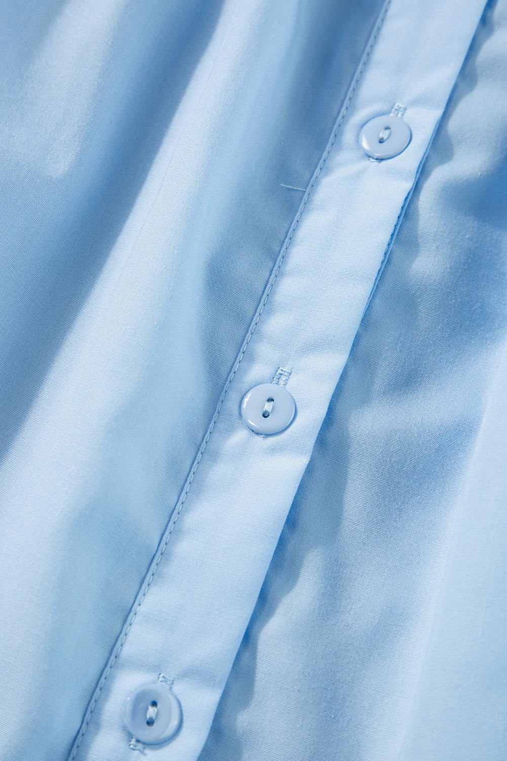 Sky Blue Ric Rac Trim Frilly Sleeveless Shirt - loveforevers