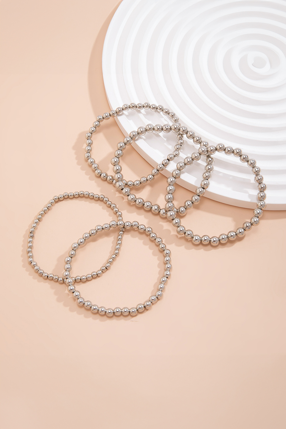Silvery 5pcs/set Beaded Bracelet Set - loveforevers