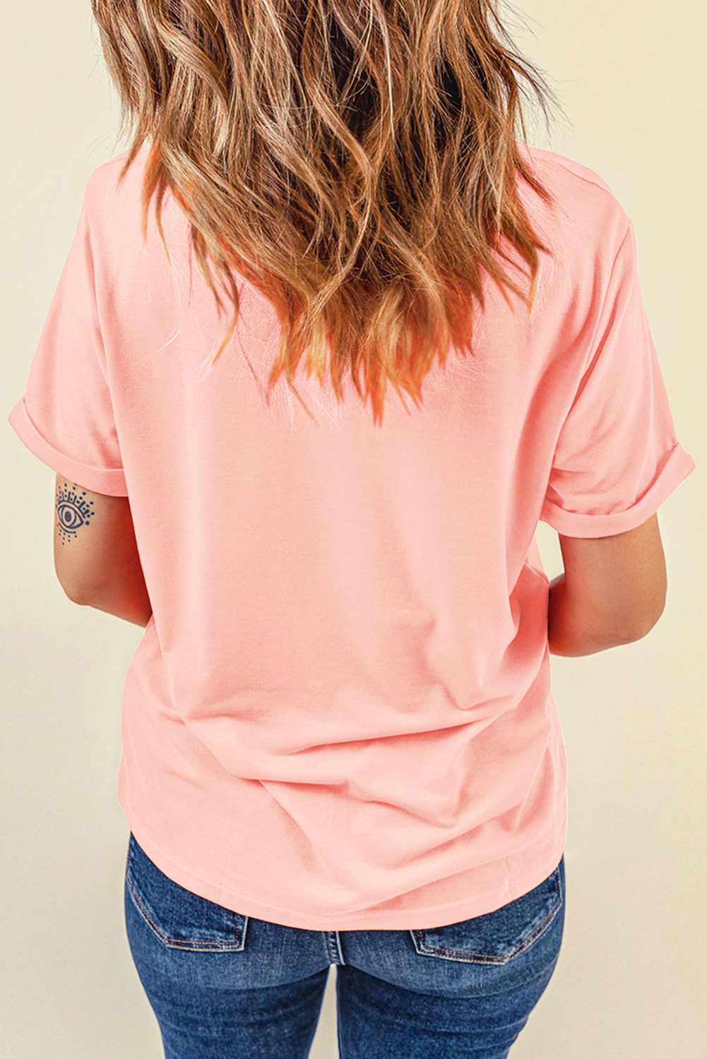 Pink Sequin Cute Bunny Graphic Easter Fashion Tee - loveforevers