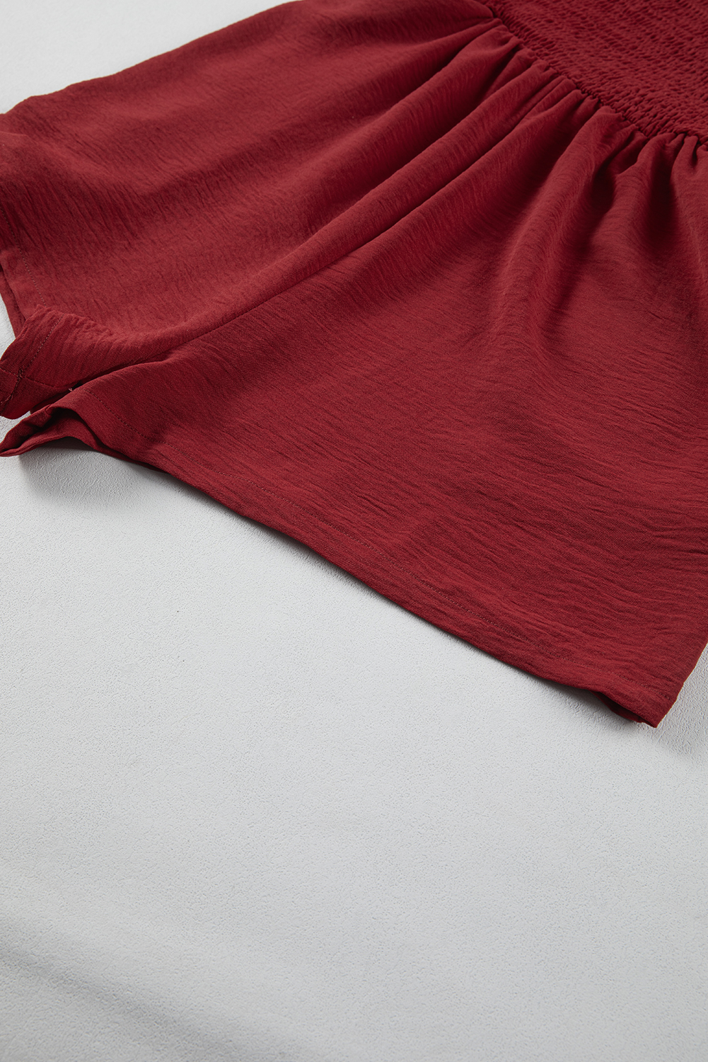 Burgundy Casual Pocketed Smocked Sleeveless Romper - loveforevers