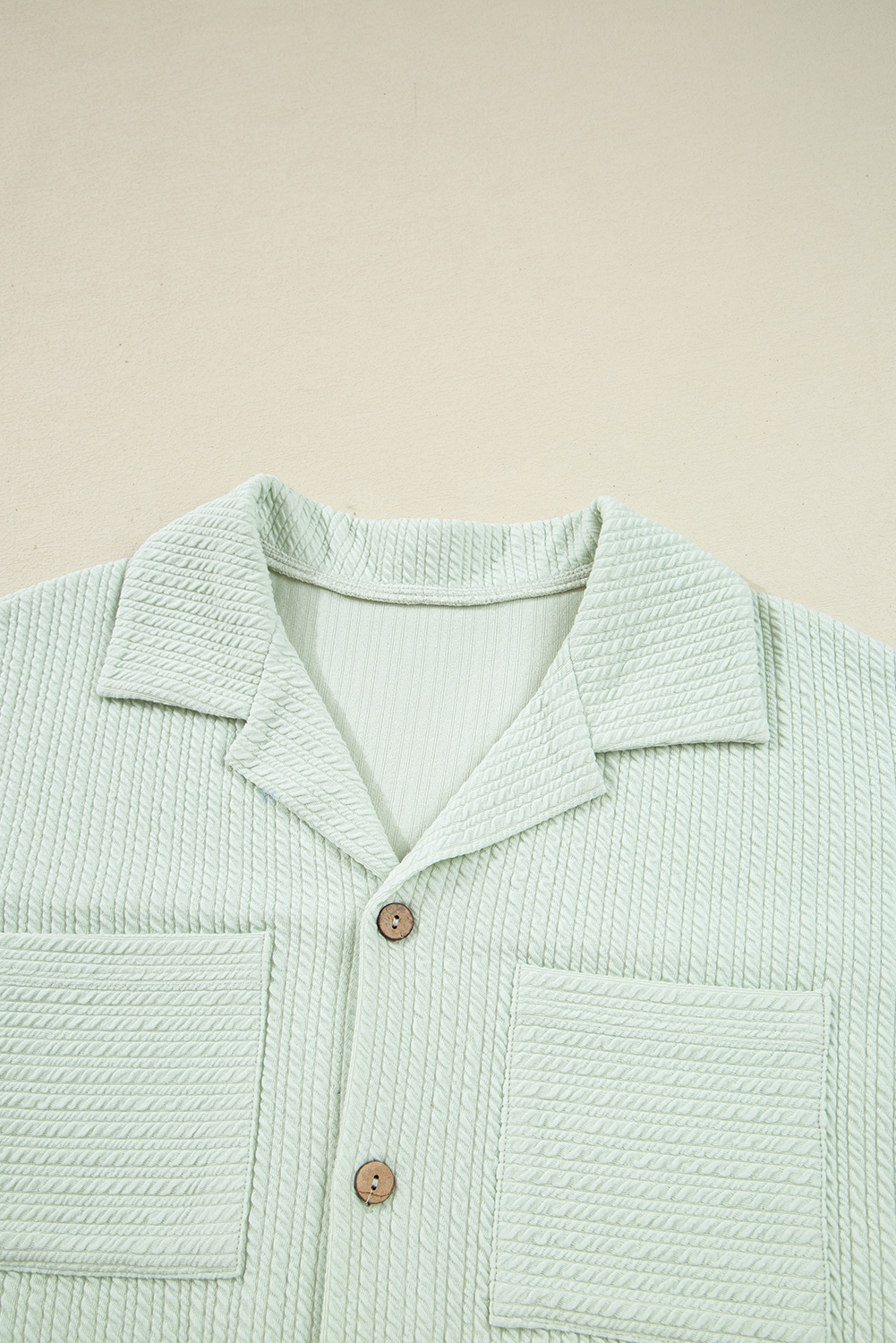 Clearly Aqua Textured Patched Chest Pocket Shirt and Pants Set - loveforevers