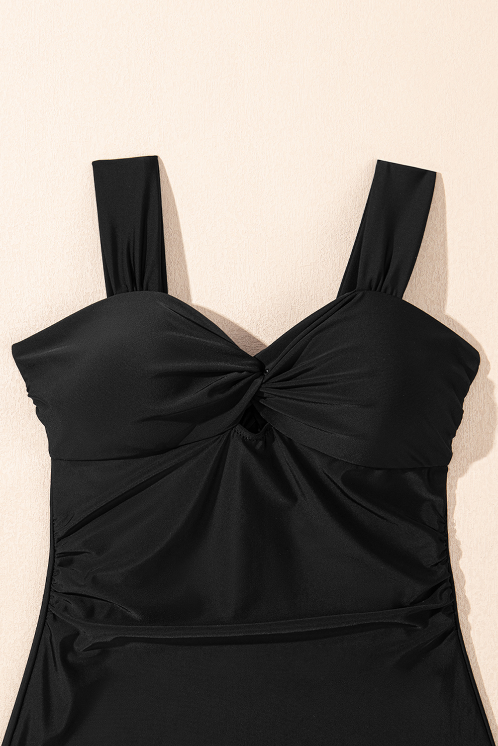 Black Cut out Twist Bowknot Backless One Piece Swimsuit - loveforevers