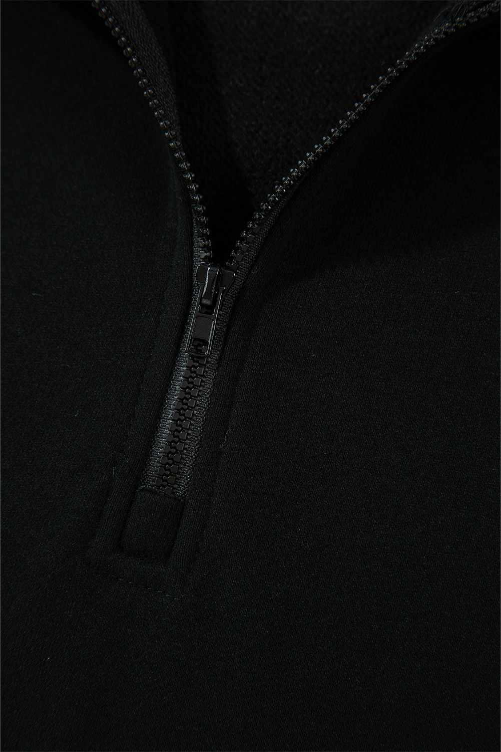 Fushia Zipped Neck Pullover Drop Shoulder Sweatshirt - loveforevers