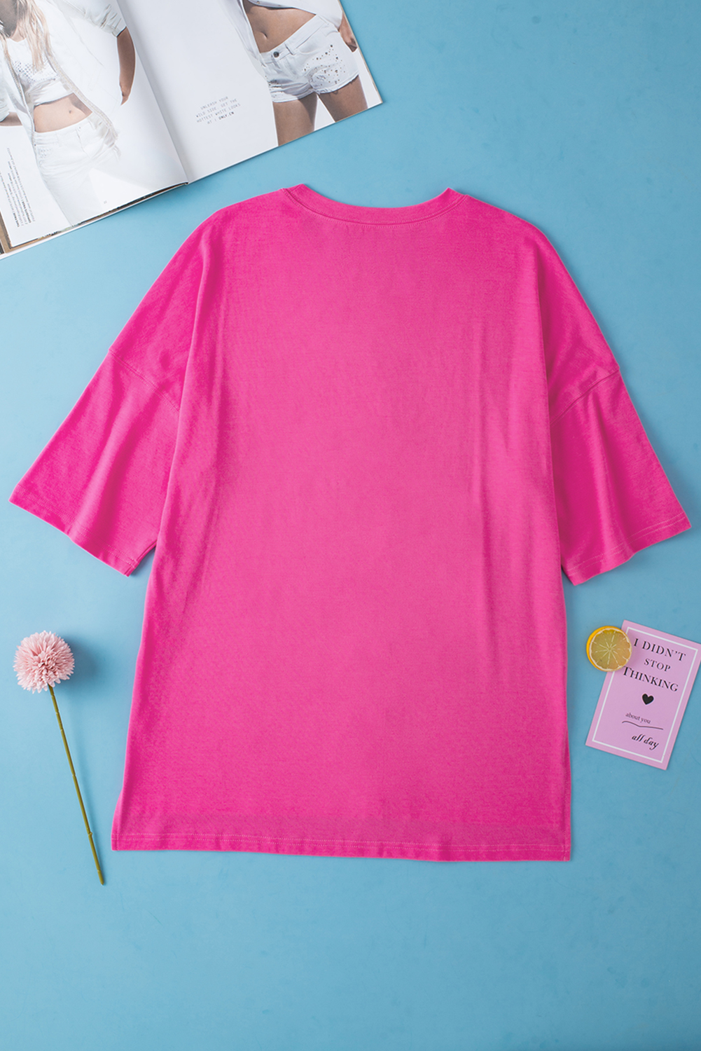 Rose Red Rhinestoned MAMA Graphic Drop Shoulder Half Sleeve Tee - loveforevers