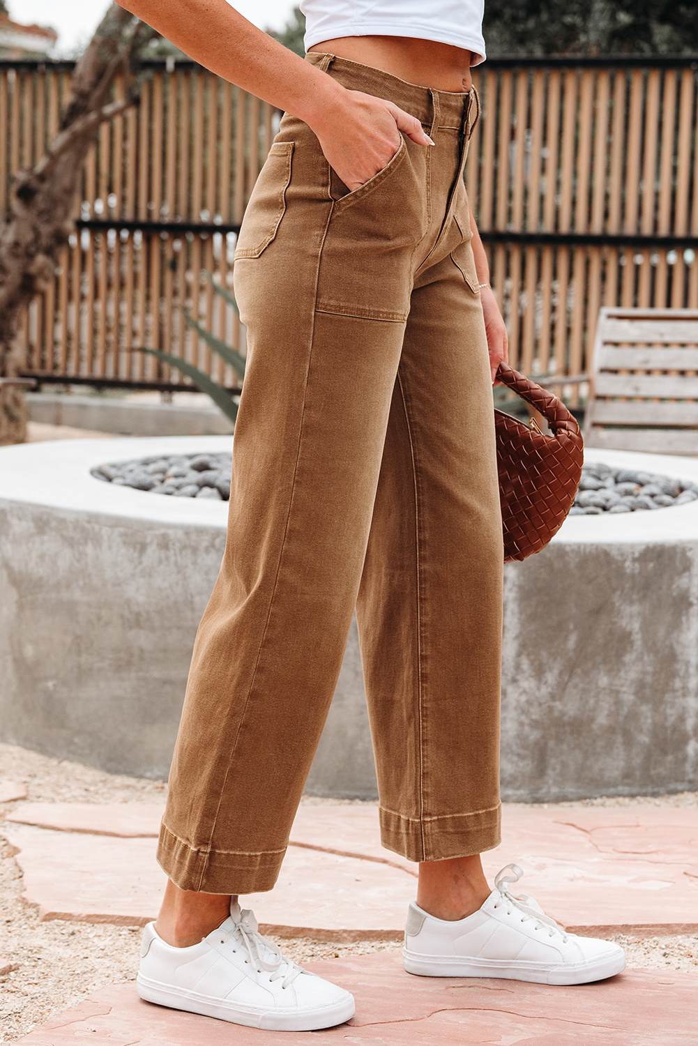 Breen Cropped High Rise Wide Leg Jeans - loveforevers