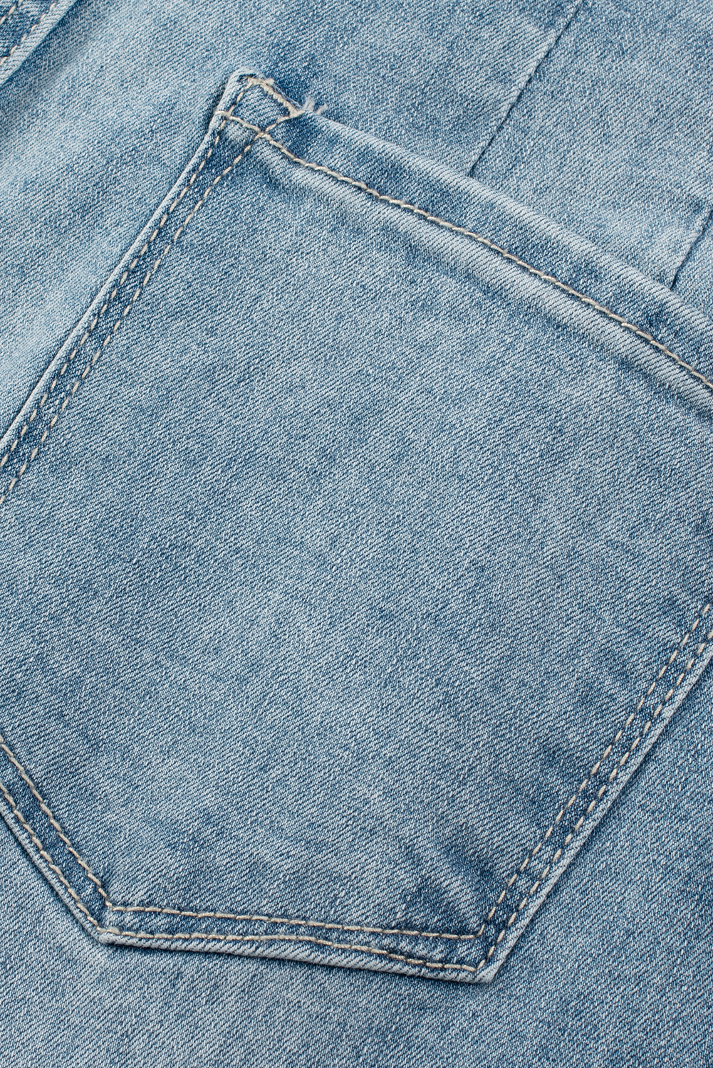 Dusk Blue Multi Buttons Medium Wash Straight Loose Leg Jeans - loveforevers