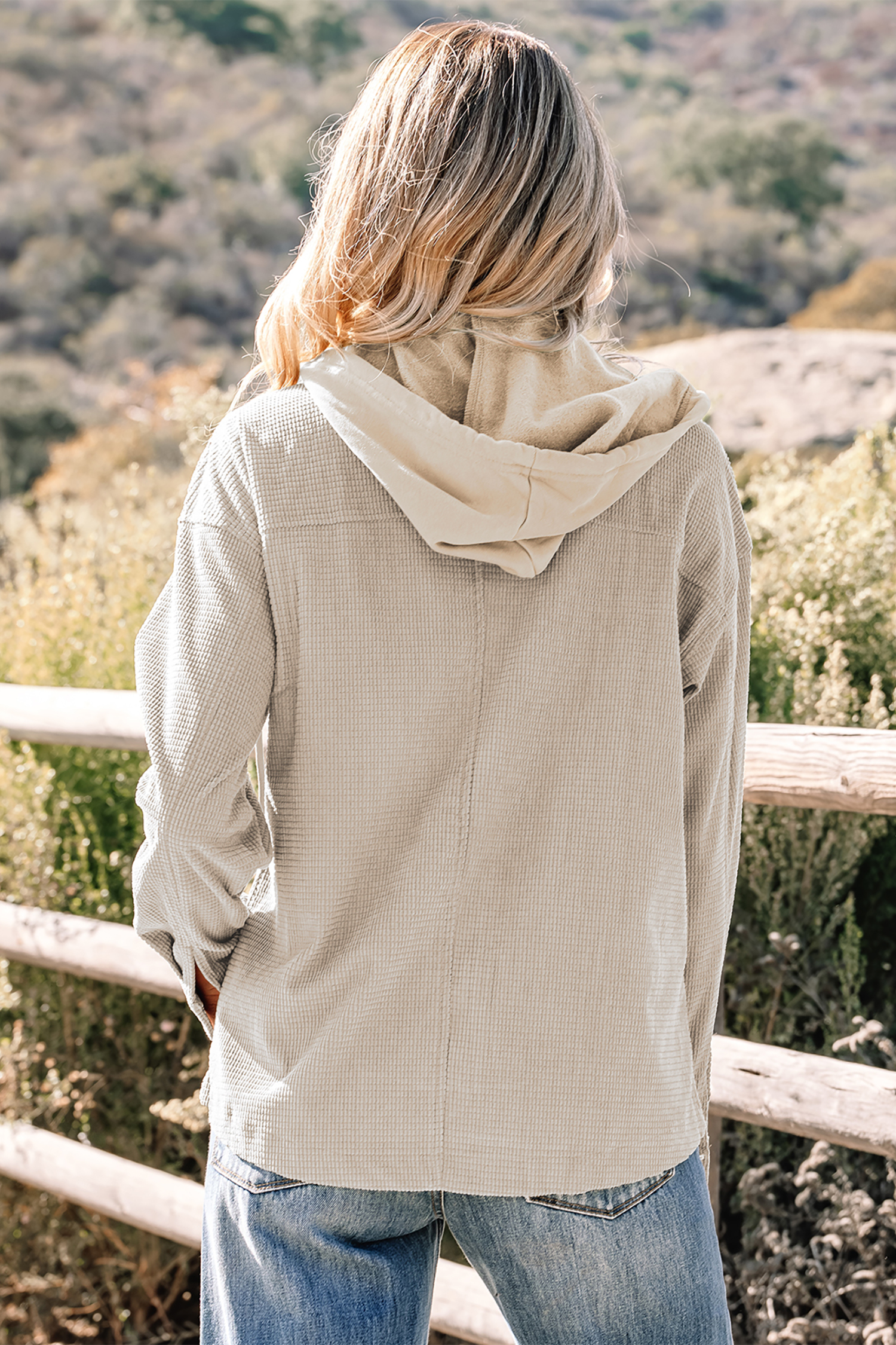 Sail Blue 2 in 1 Thermal Knit Textured Hooded Jacket - loveforevers