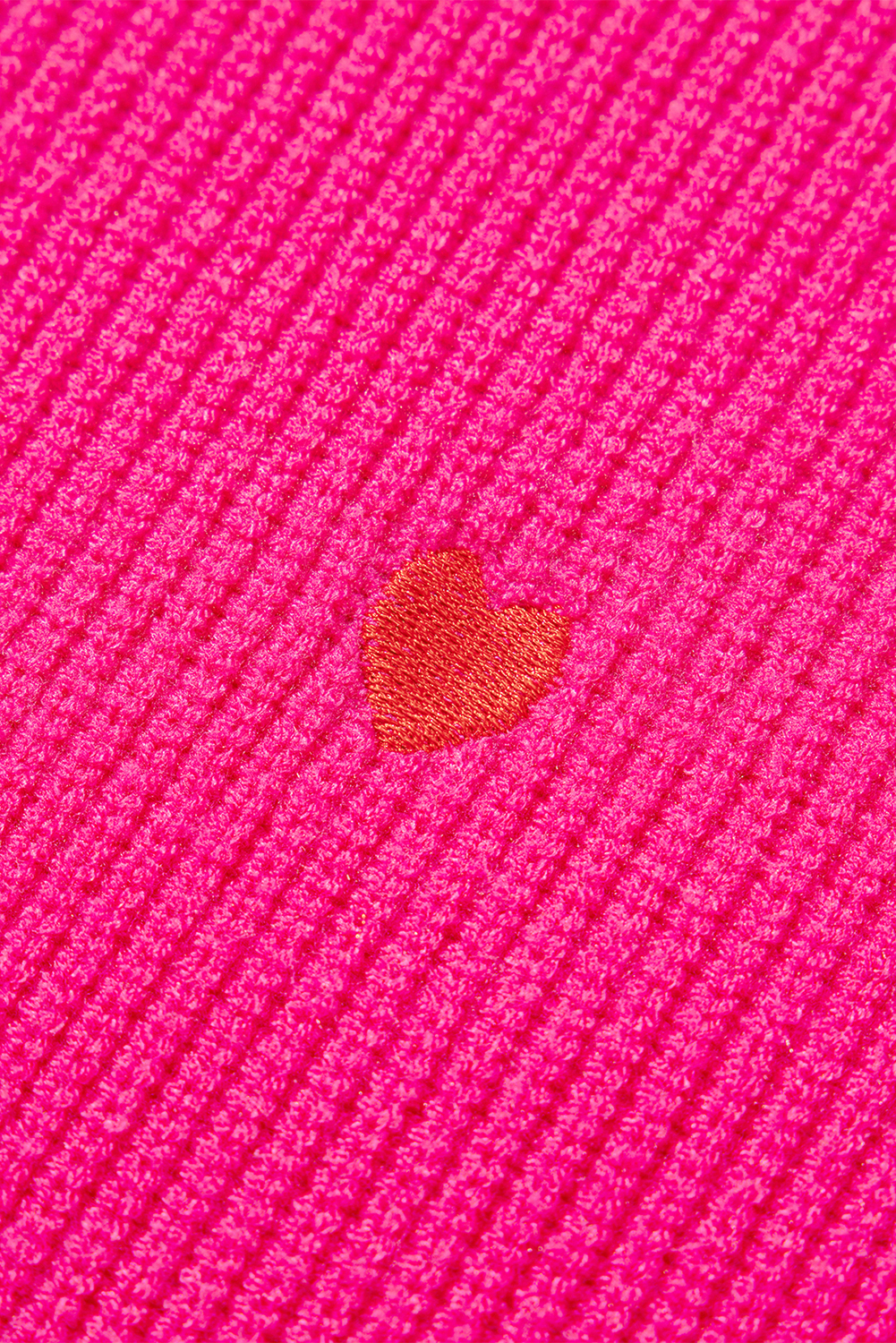 Rose Red Heart Shape Drop Shoulder Round Neck Sweater - loveforevers