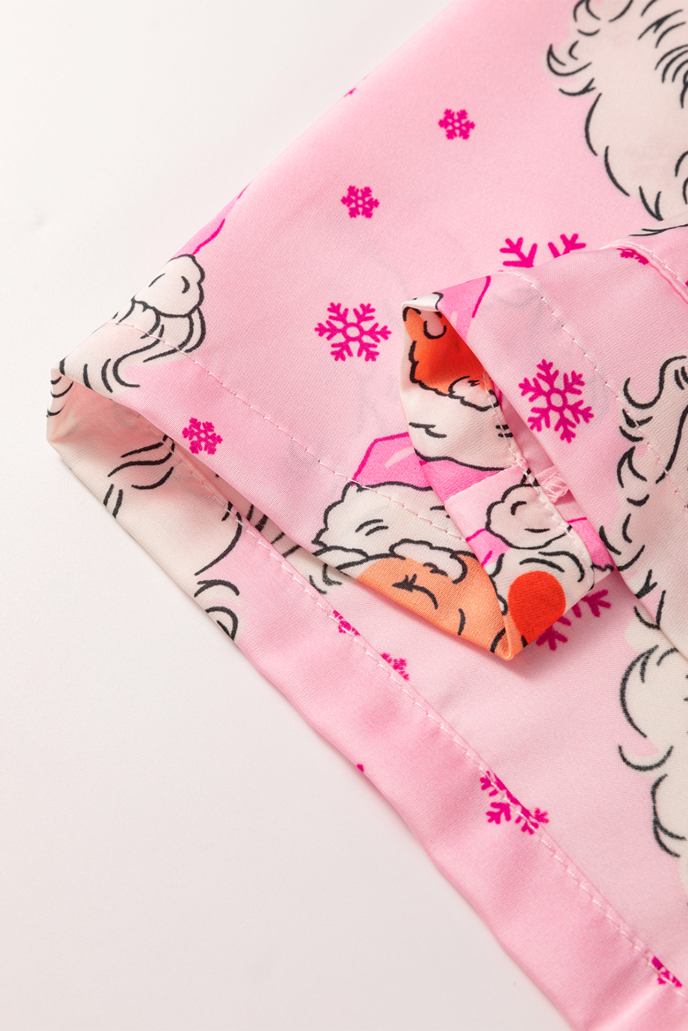 Pink Santa Claus Snowflake Long Sleeve Shirt Christmas Pajama Set - loveforevers