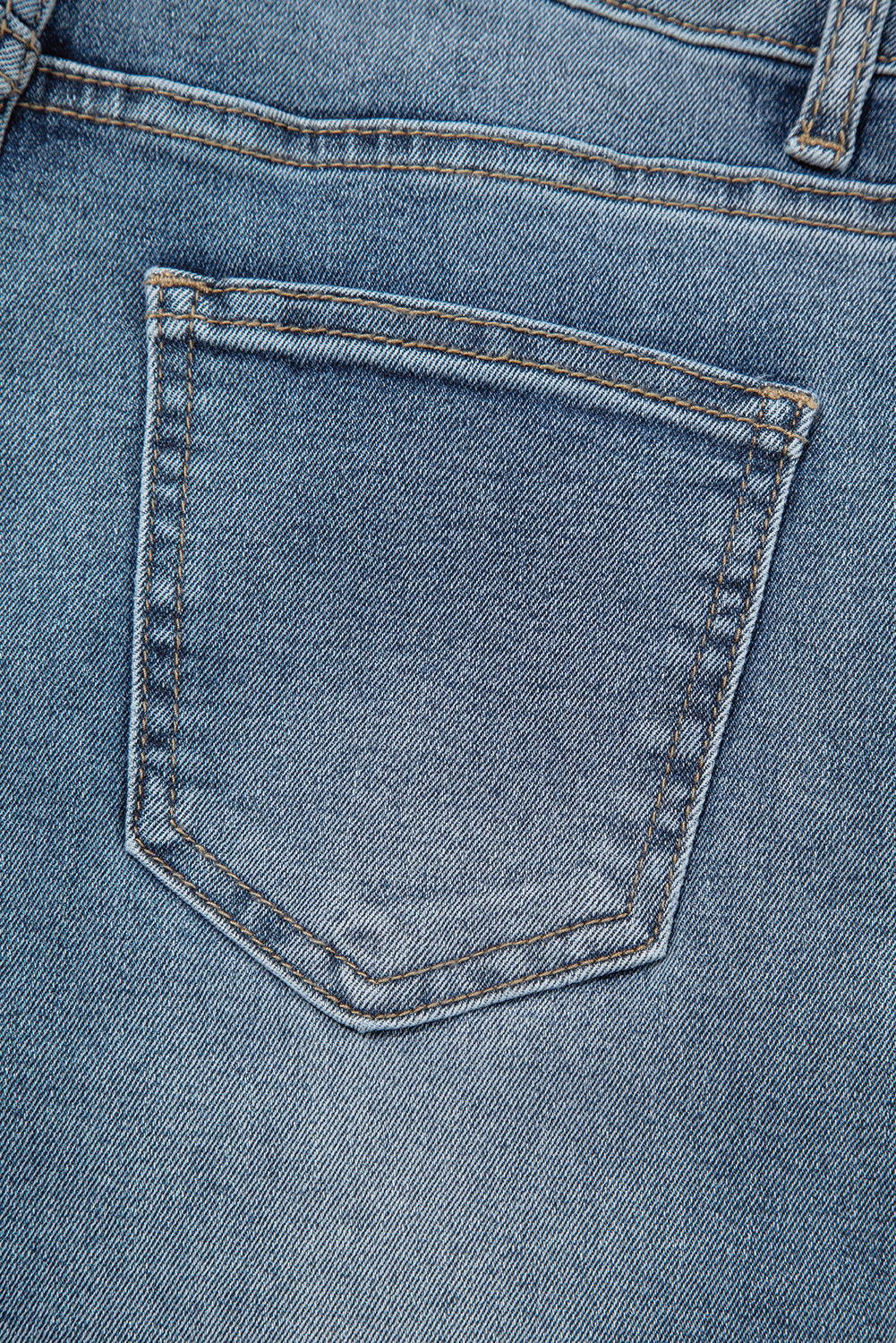Beau Blue Slightly Distressed Ankle-length Straight Jeans - loveforevers