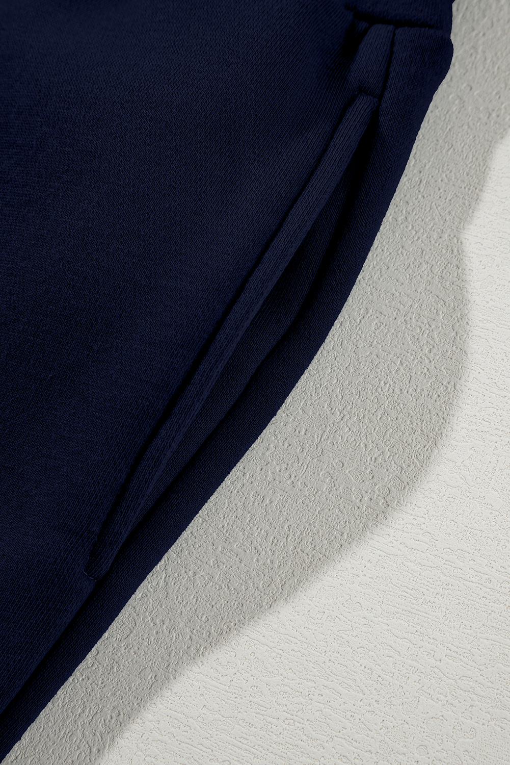 Navy Blue Drop Shoulder Zip Up Jacket Drawstring Pants Active 2pcs Set - loveforevers