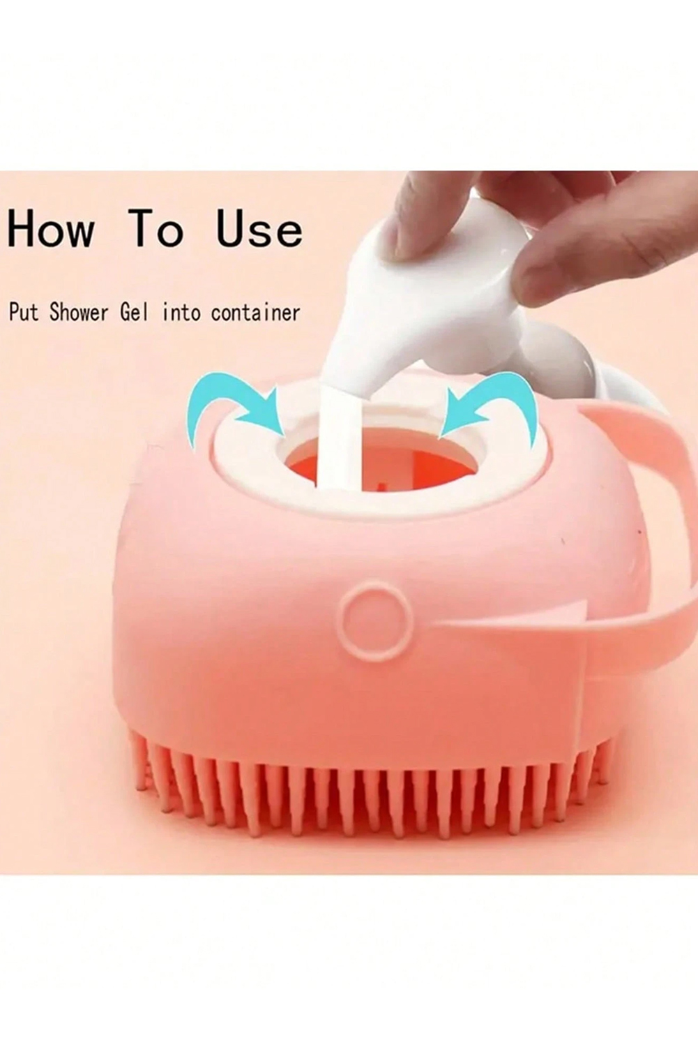 Pale Chestnut Silicone Pet Washer Brush with Shampoo Dispenser - loveforevers