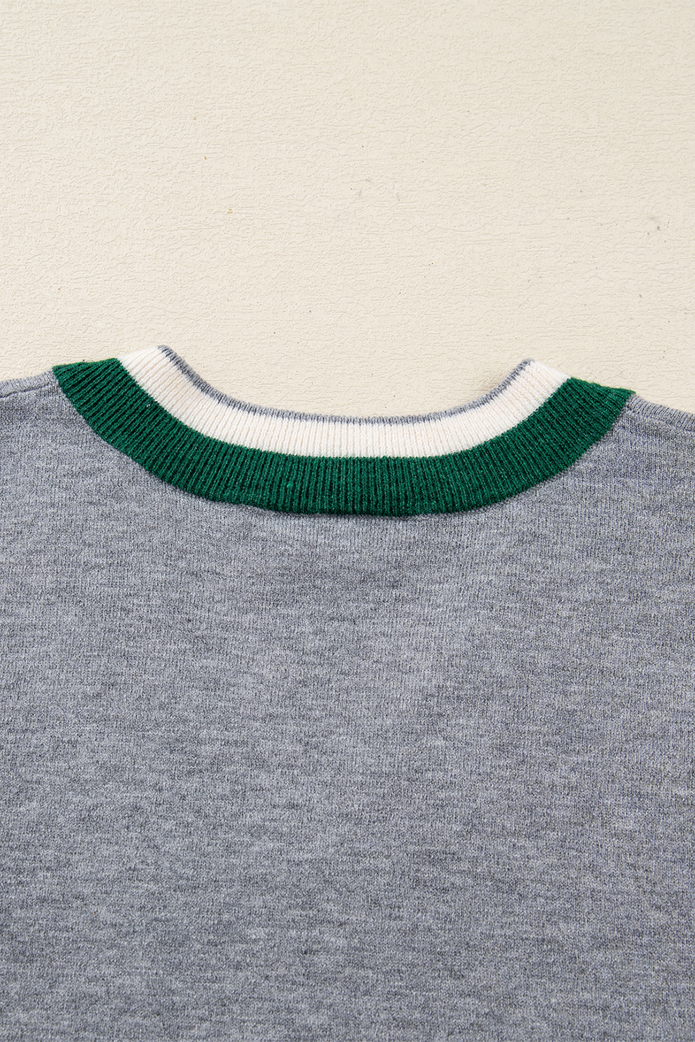 Black Contrast Striped Trim V Neck Varsity Sweater - loveforevers