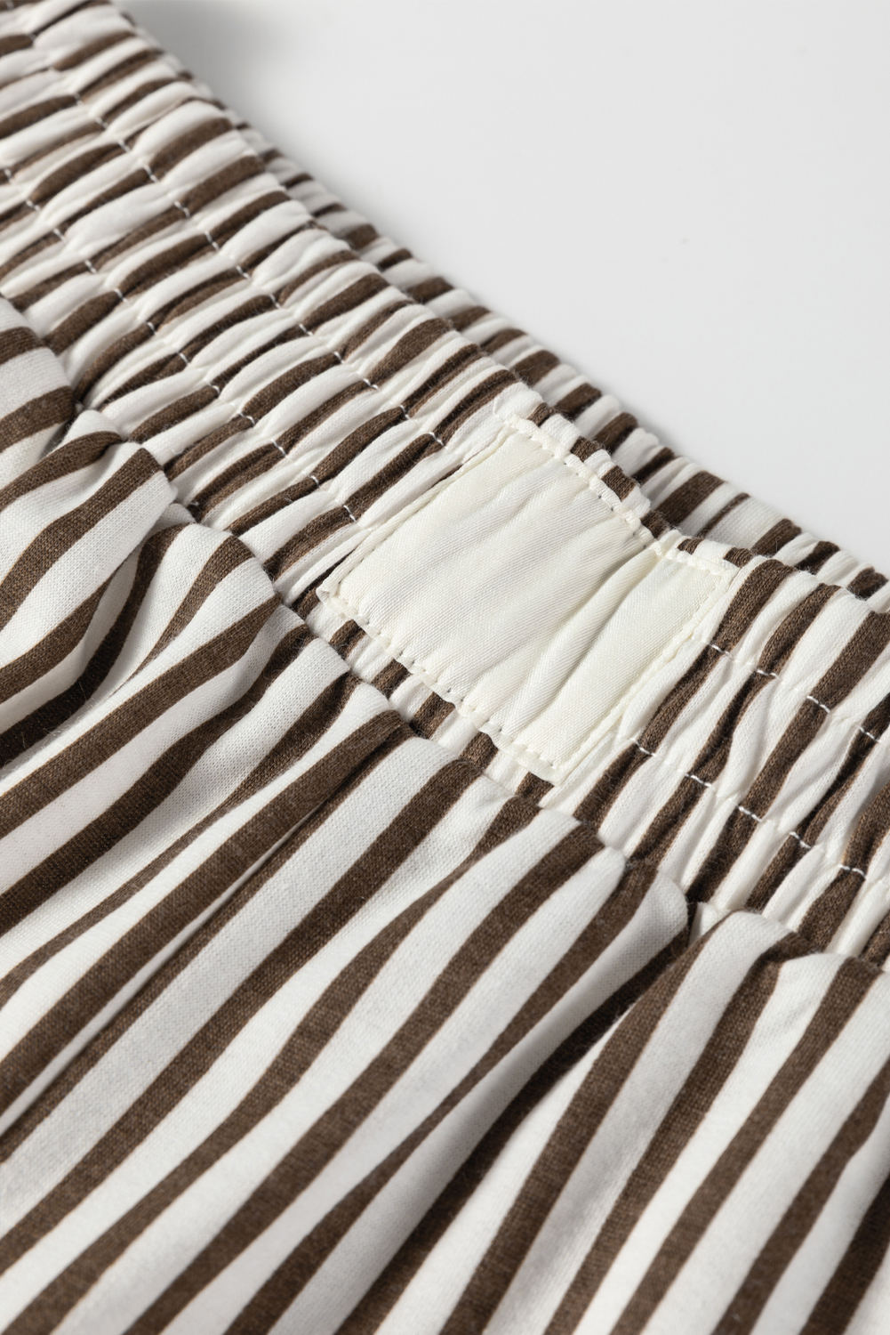 Brown Stripe Elastic High Waist Pocketed Loose Pants - loveforevers