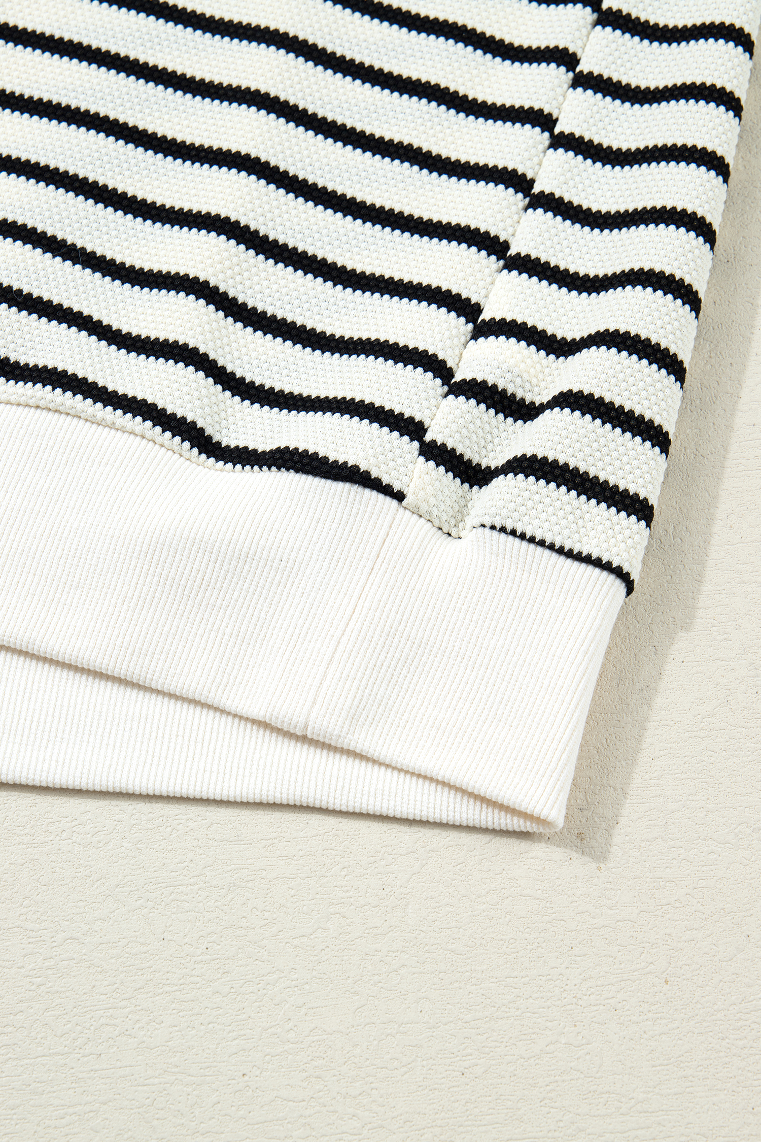 White Stripe Ruffle Trim Drop Shoulder Top Drawstring Loose Pant Set - loveforevers