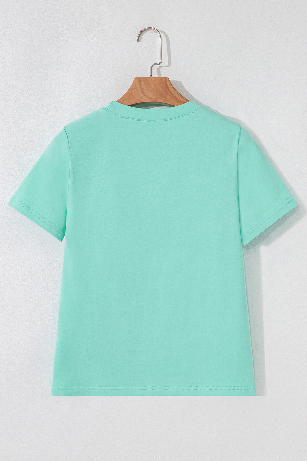 White Rhinestone Bow Embellished Round Neck Tee - loveforevers