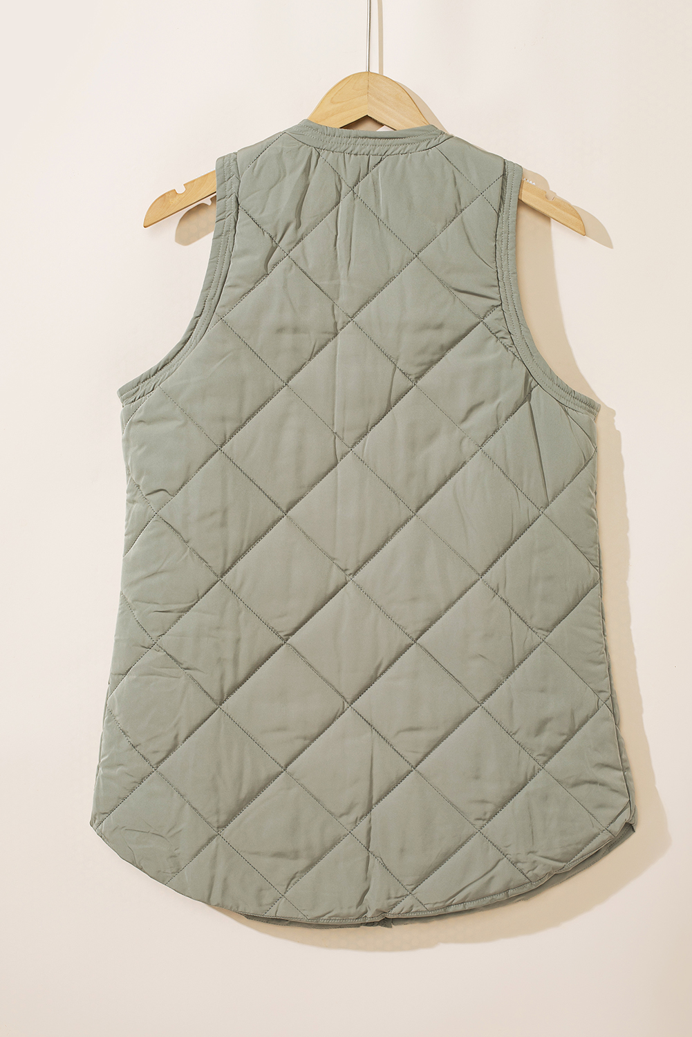 Green Quilted Snap Button Hooded Puffer Coat - loveforevers