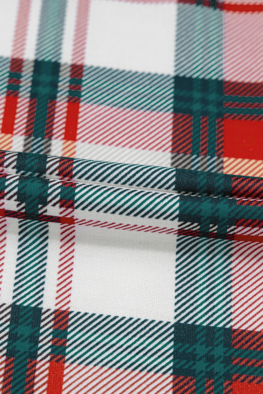 Red Christmas Plaid Print Two Piece Long Sleeve Pajamas Set - loveforevers