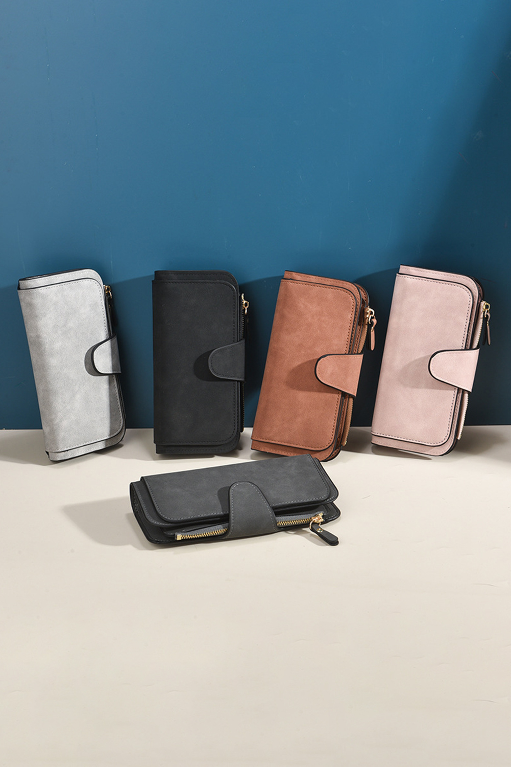 Pink PU Leather Multi-function Long Wallet - loveforevers