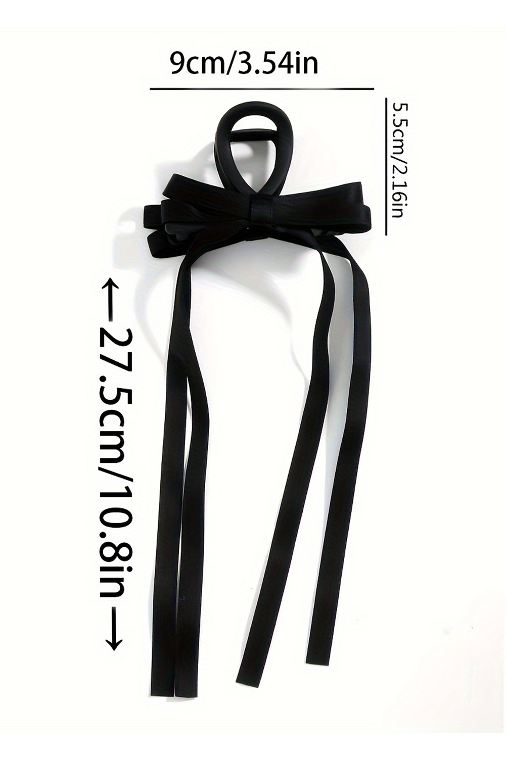 Black Ribbon Long Tail BowKnot Clip - loveforevers