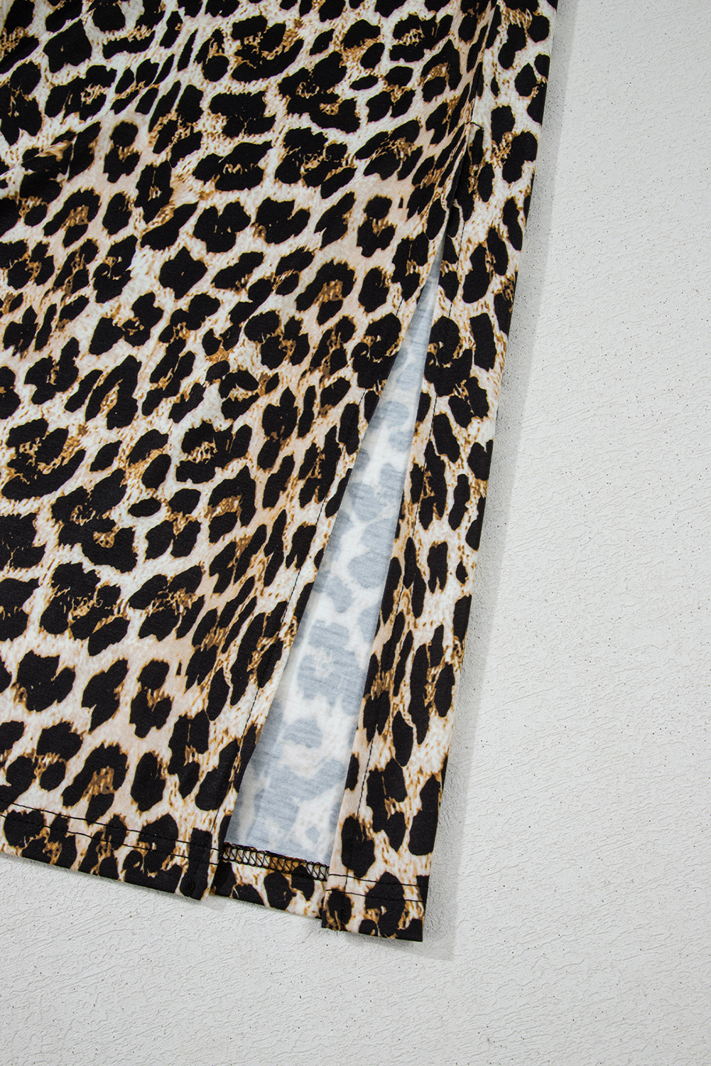 Black Contrast Striped Trim Leopard Sleeveless Maxi Dress - loveforevers