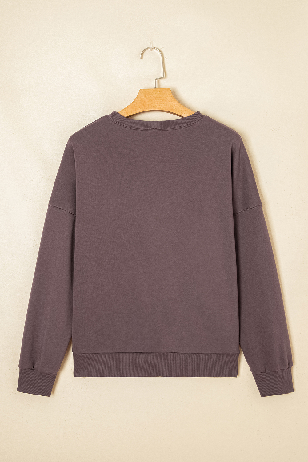 Dark Khaki Contrast Terry Bow Pattern Drop Shoulder Sweatshirt - loveforevers