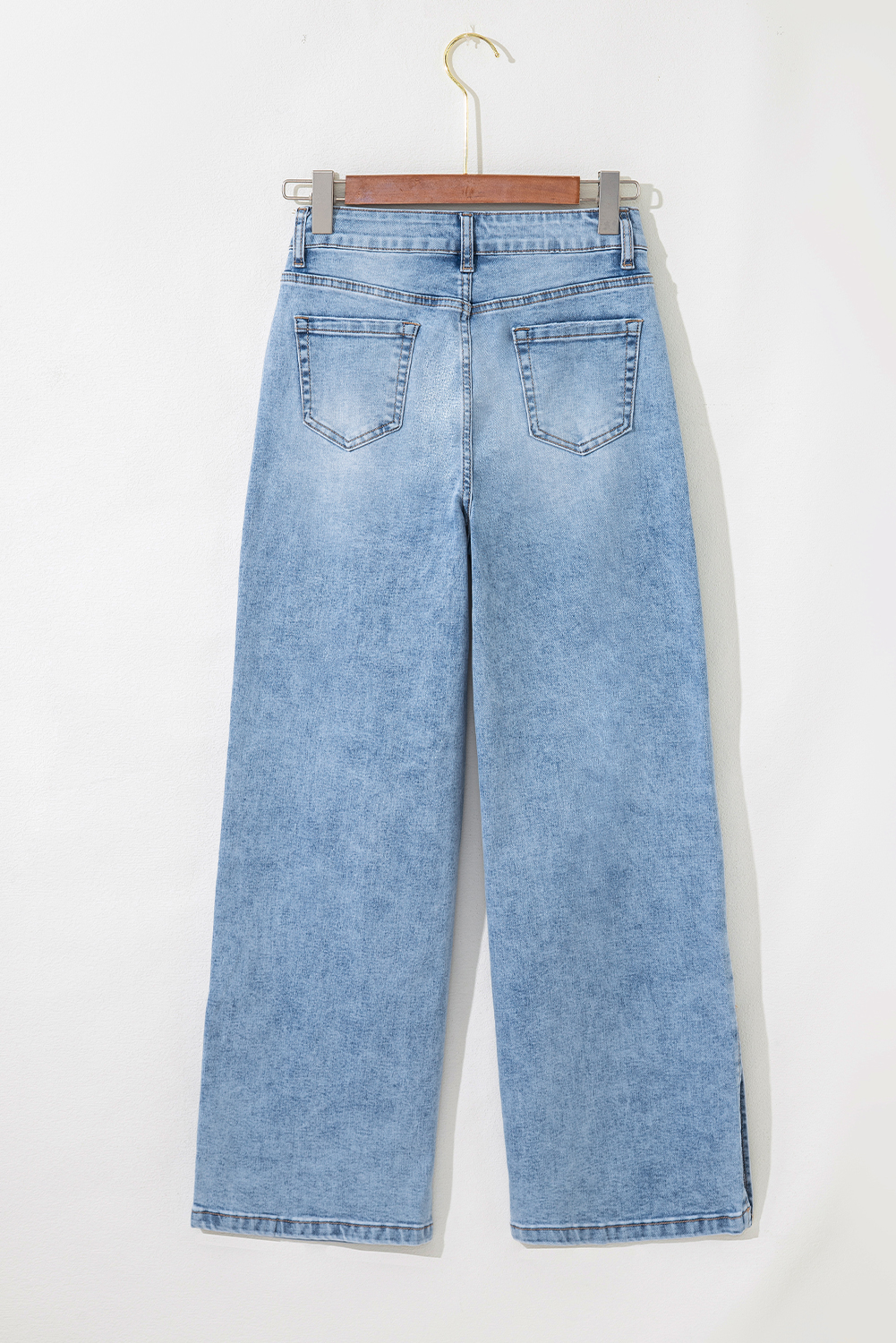 Myosotis Slit Leg High Rise Drawstring Casual Jeans - loveforevers