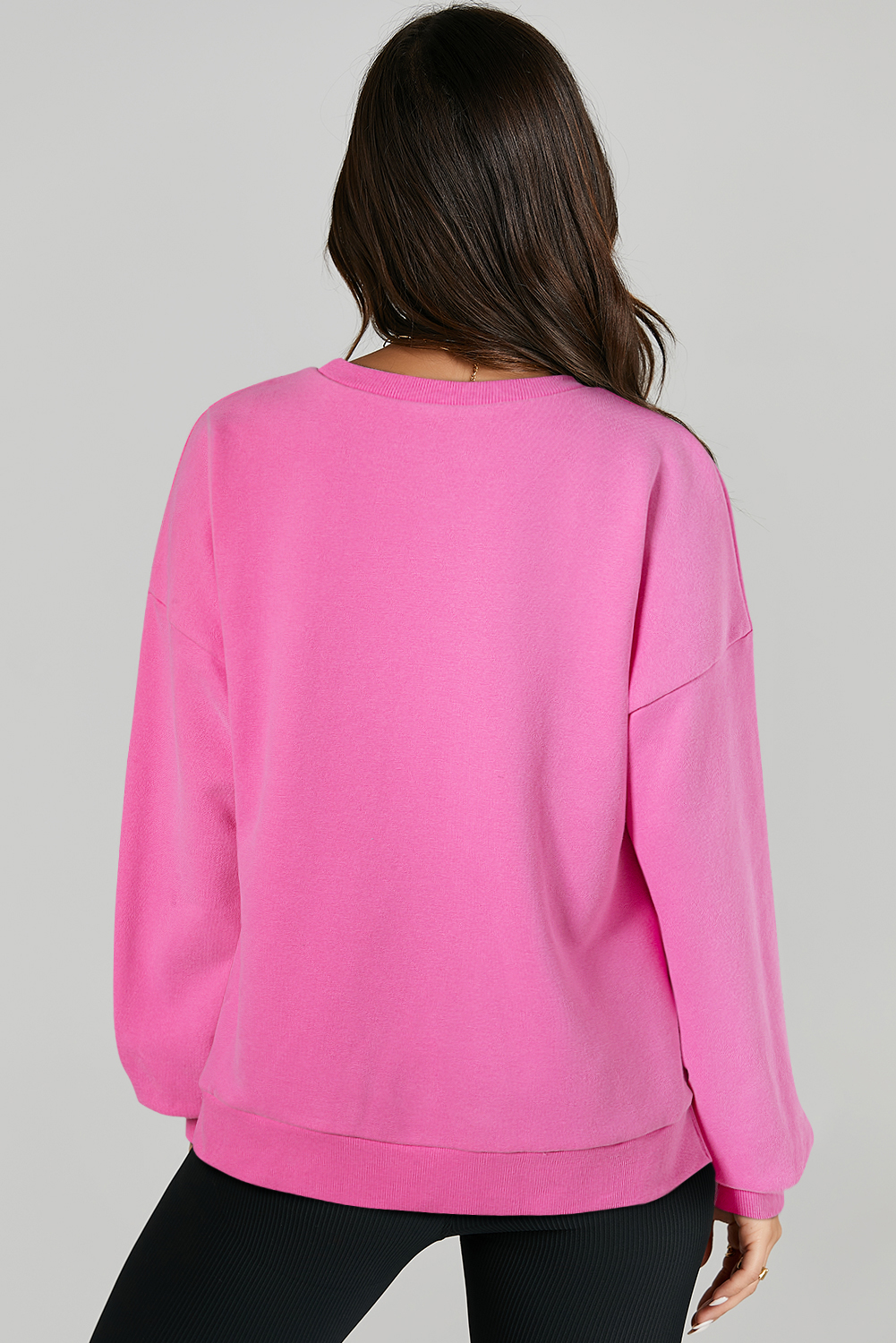 Grass Green Solid Fleece Lined Drop Shoulder High Low Sweatshirt - loveforevers