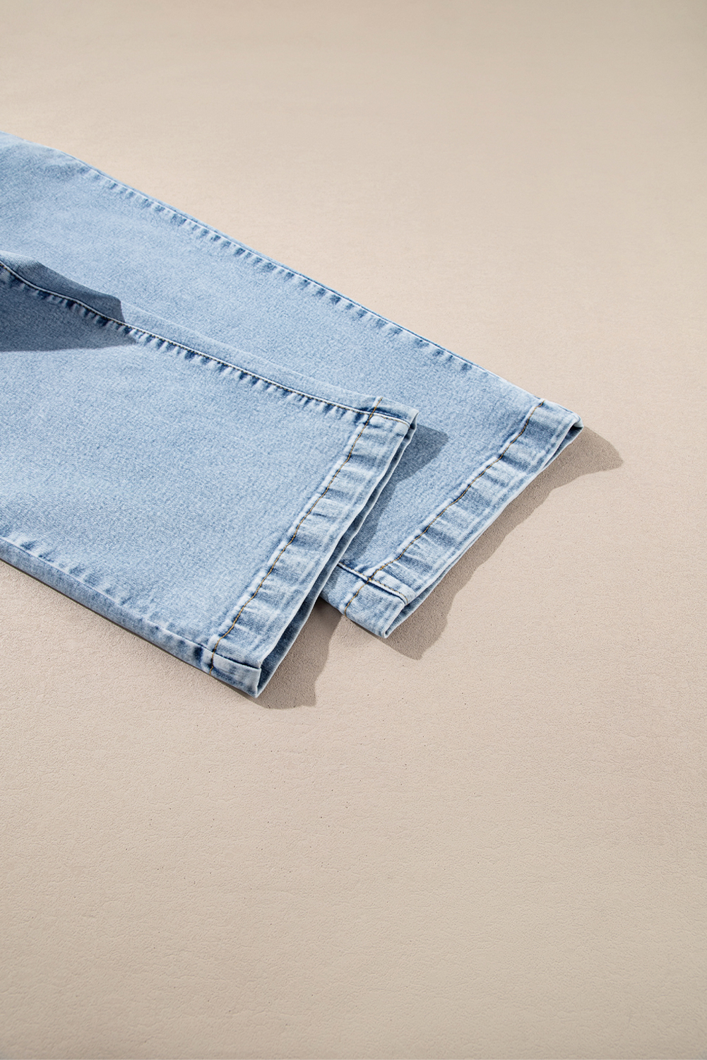Light Blue Chic Patch Pocket Straight Leg Loose Jeans - loveforevers