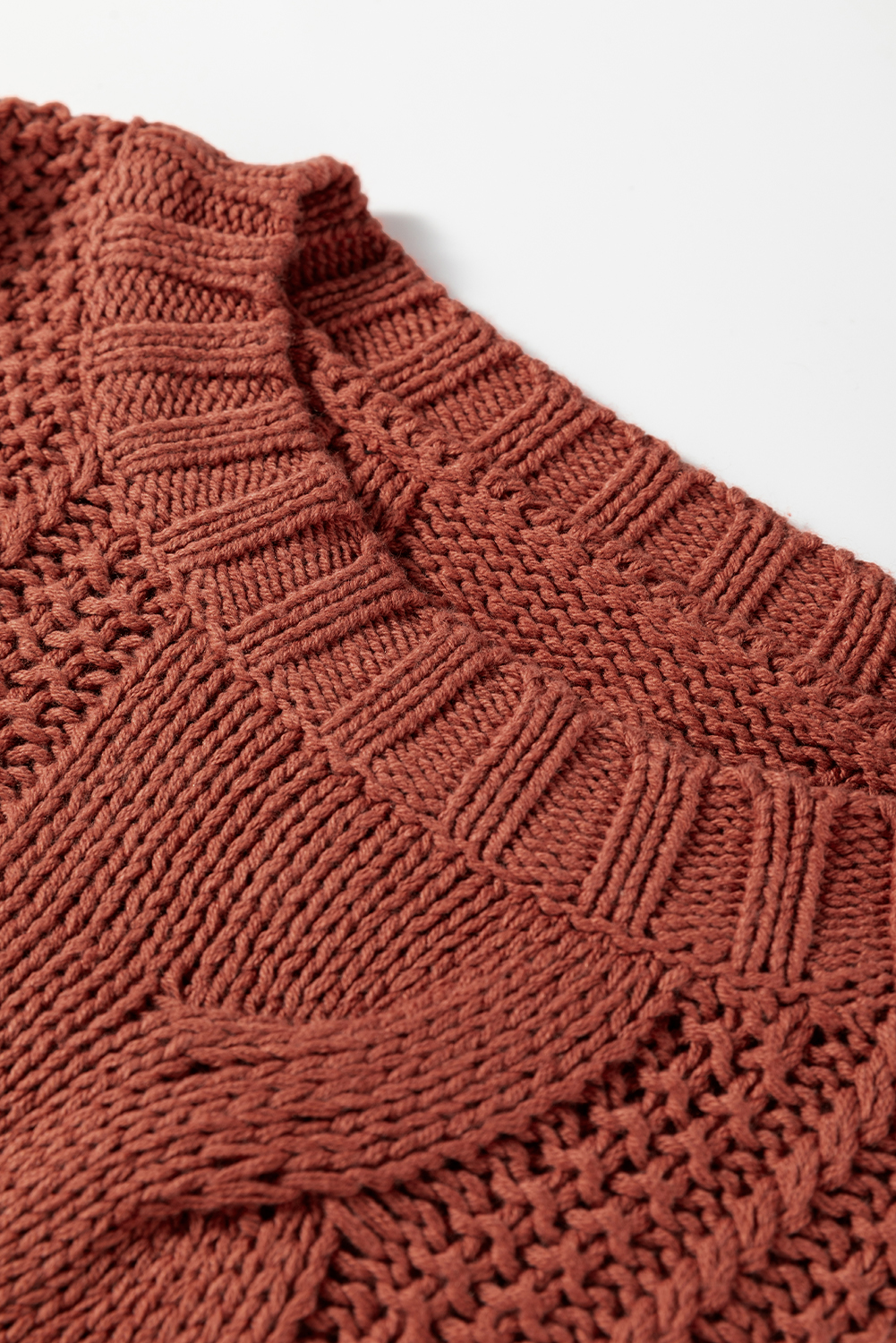 Redwood Burl Chunky Fit Slouchy Textured Knit Sweater - loveforevers