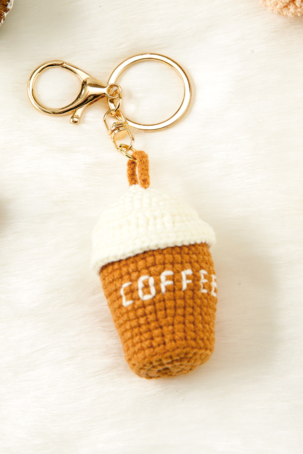 Thai Curry Crochet Coffee Pendent Keychain - loveforevers