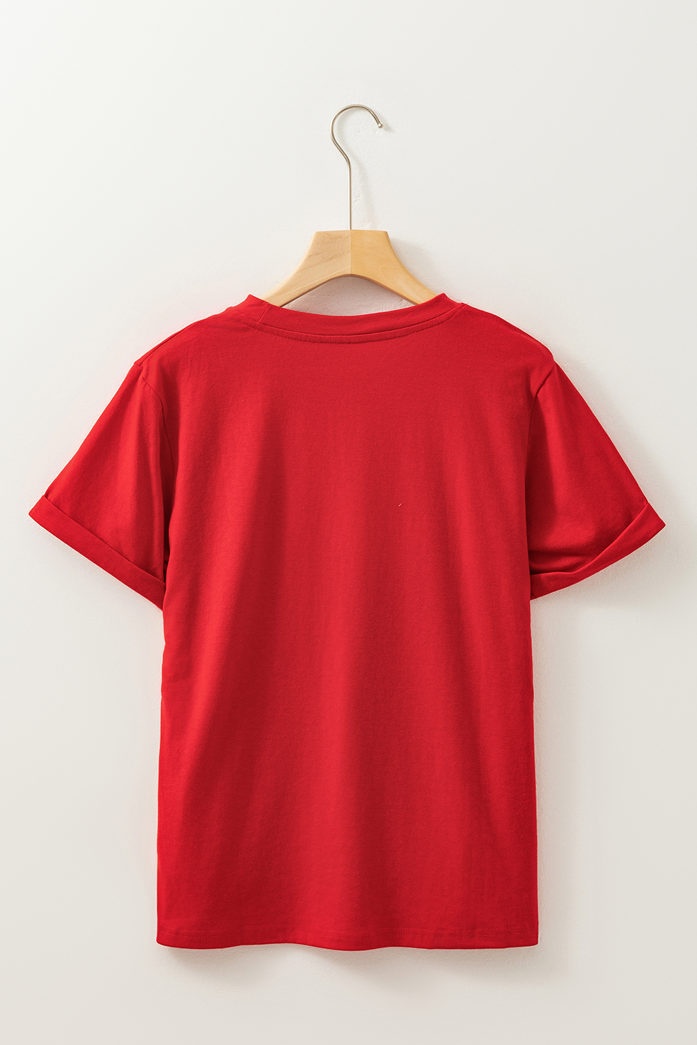 Red Christmas Tree Snowman Printed Crewneck T Shirt - loveforevers