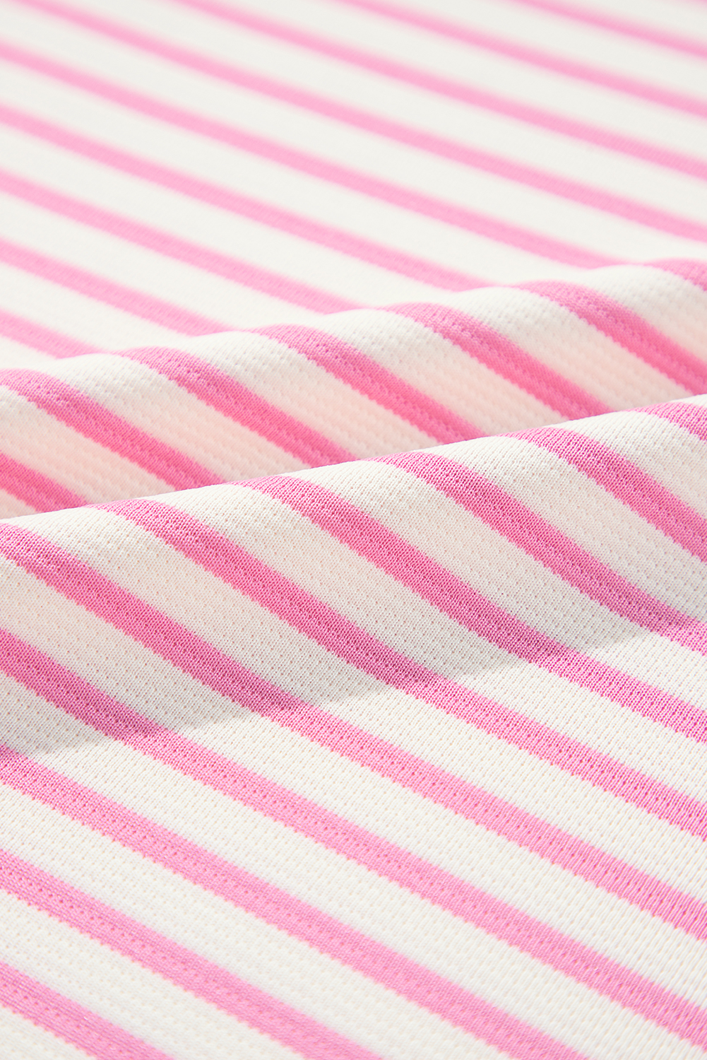 Pink Stripe Ruffled V Neck Cap Puff Sleeve Top - loveforevers