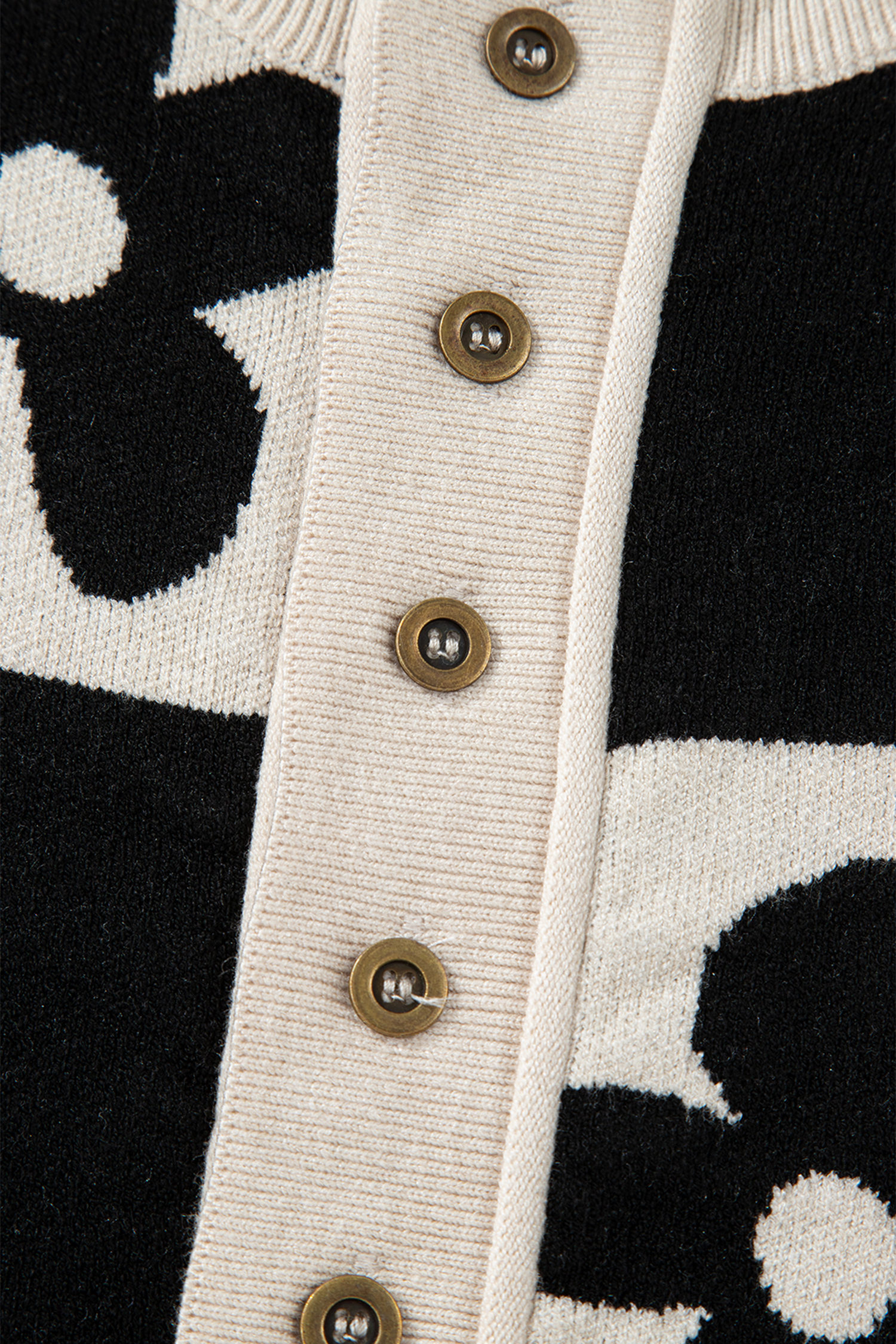 Black Flower Plaid Henley Baggy Sweater - loveforevers