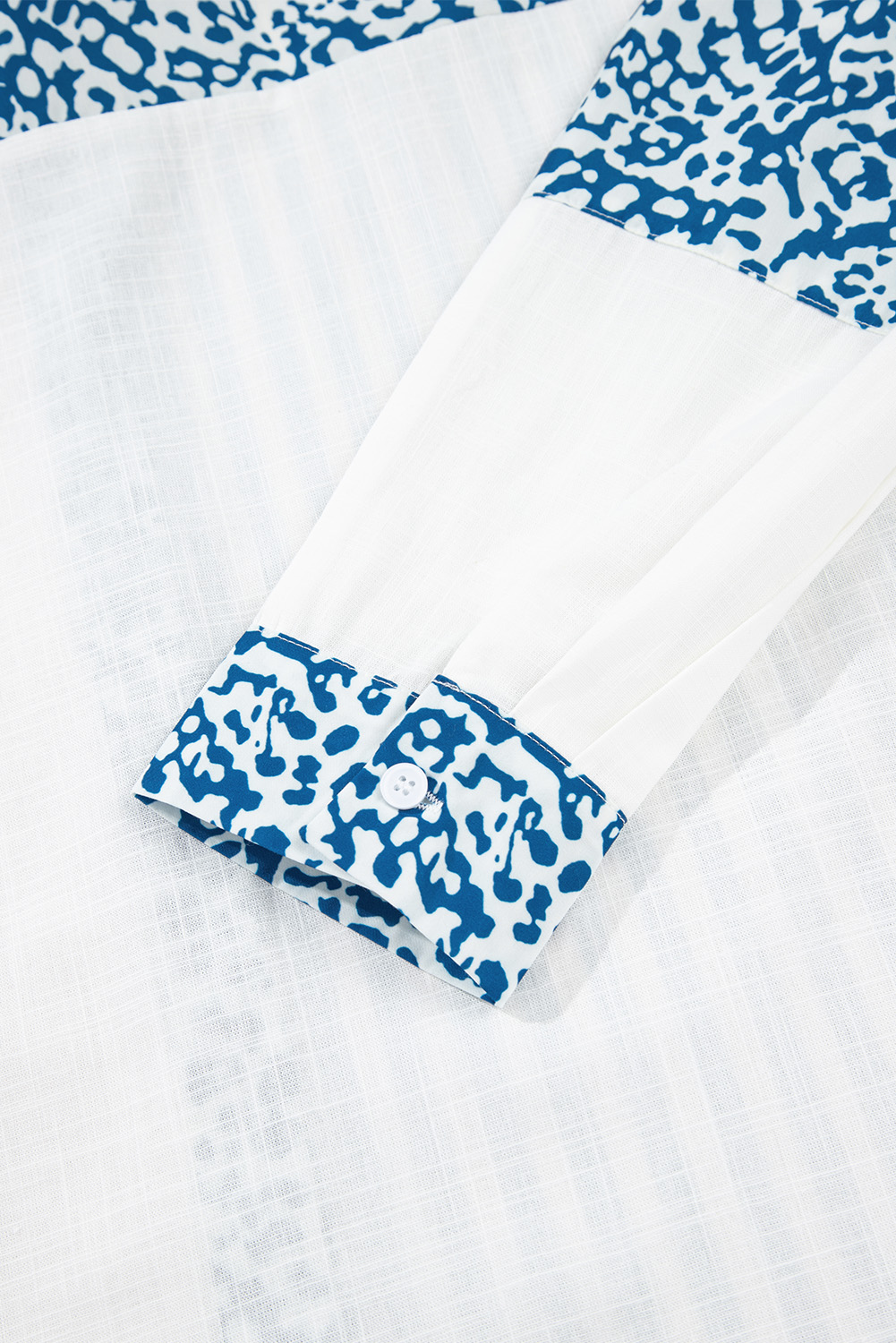 Sky Blue Leopard Striped Western Casual Shirt - loveforevers
